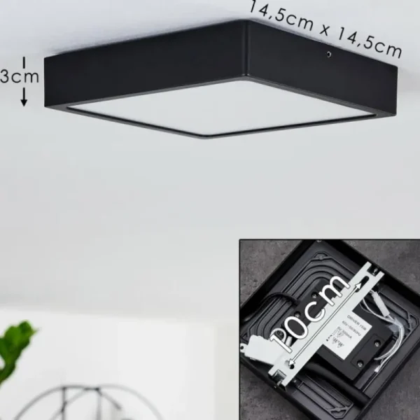hofstein Plafonnier Kragos LED Noir, 1 lumière* Lampes Modernes