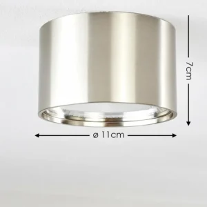 hofstein Plafonnier Kristallo LED Nickel mat, 1 lumière* Lampes En Verre