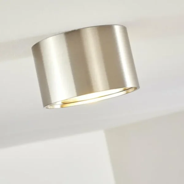 hofstein Plafonnier Kristallo LED Nickel mat, 1 lumière* Lampes En Verre