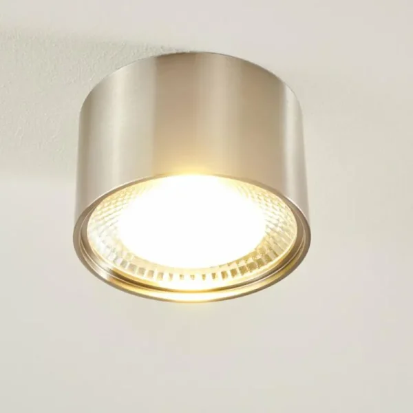 hofstein Plafonnier Kristallo LED Nickel mat, 1 lumière* Lampes En Verre