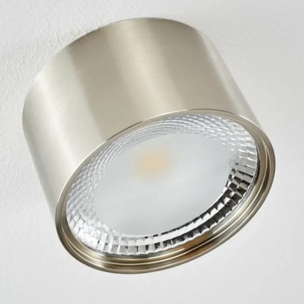hofstein Plafonnier Kristallo LED Nickel mat, 1 lumière* Lampes En Verre