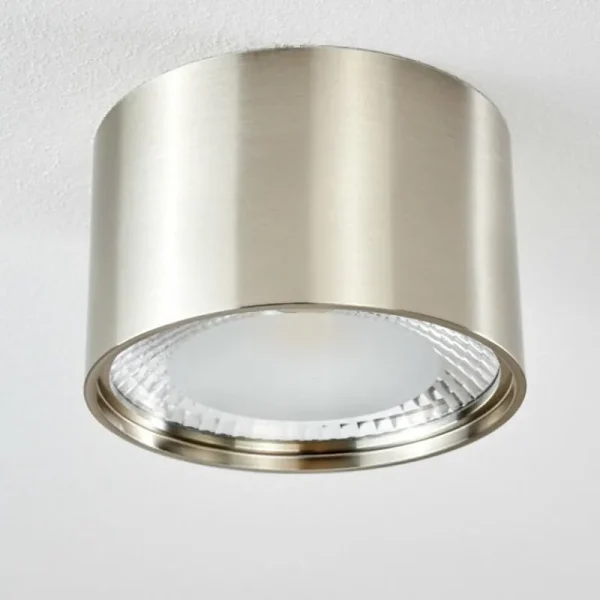 hofstein Plafonnier Kristallo LED Nickel mat, 1 lumière* Lampes En Verre