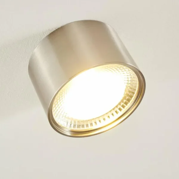 hofstein Plafonnier Kristallo LED Nickel mat, 1 lumière* Lampes En Verre
