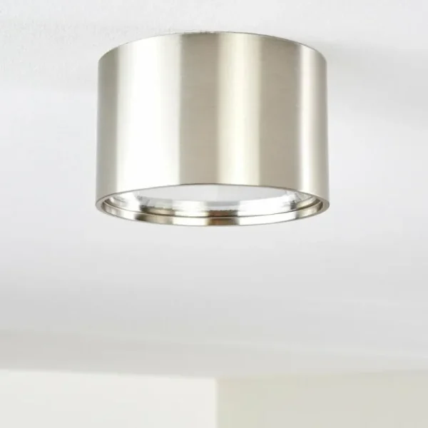 hofstein Plafonnier Kristallo LED Nickel mat, 1 lumière* Lampes En Verre