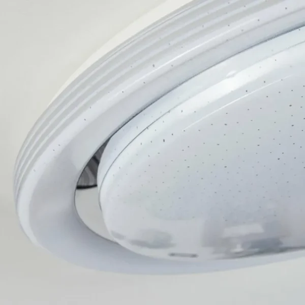 hofstein Plafonnier Laganadi LED Chrome, 1 lumière, Télécommandes, Changeur de couleurs* Lampes Modernes