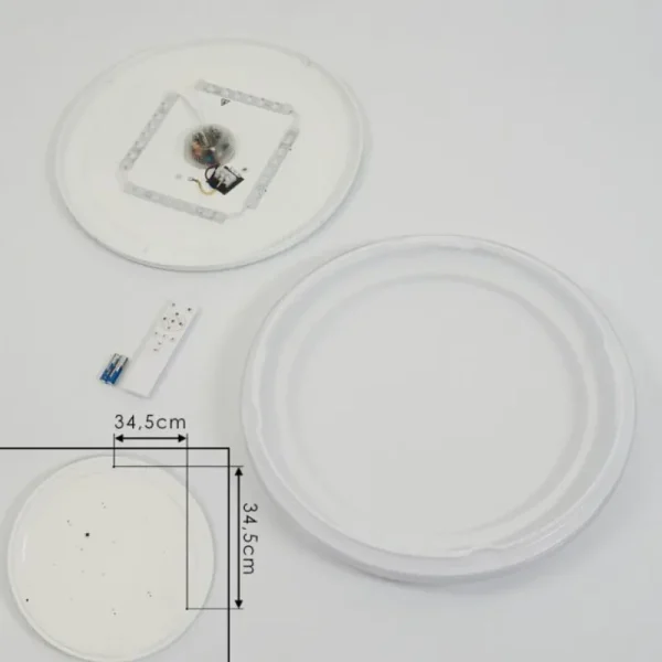 hofstein Plafonnier Laganadi LED Chrome, 1 lumière, Télécommandes, Changeur de couleurs* Lampes Modernes