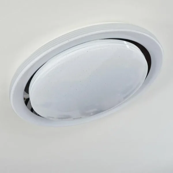 hofstein Plafonnier Laganadi LED Chrome, 1 lumière, Télécommandes, Changeur de couleurs* Lampes Modernes