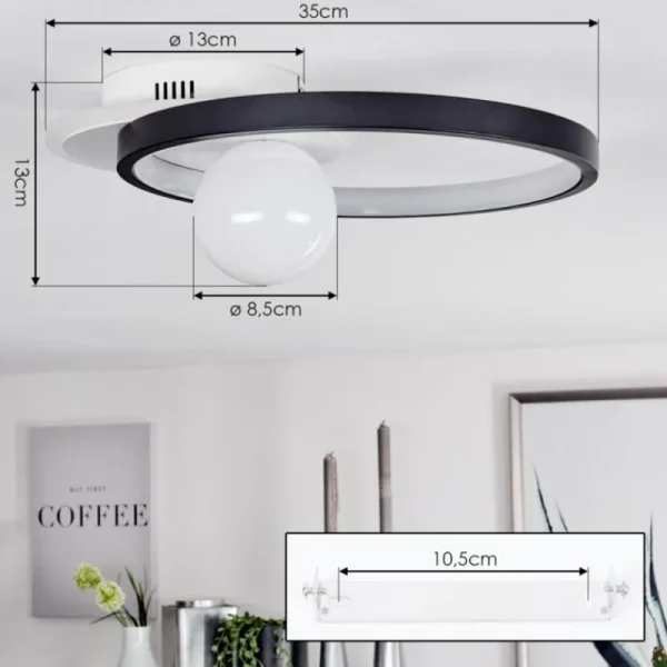 hofstein Plafonnier Lahela LED Blanc, 1 lumière* Lampes Modernes