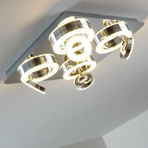 hofstein Plafonnier Lakeshore LED Chrome, 8 lumières* Lampes Modernes