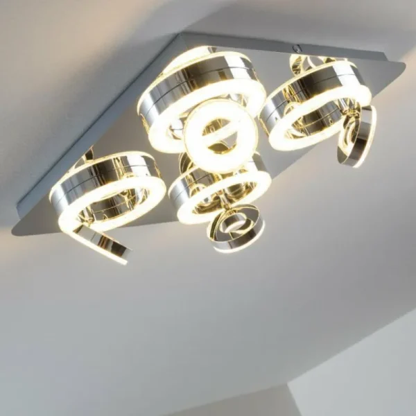 hofstein Plafonnier Lakeshore LED Chrome, 8 lumières* Lampes Modernes