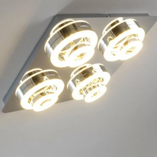 hofstein Plafonnier Lakeshore LED Chrome, 8 lumières* Lampes Modernes