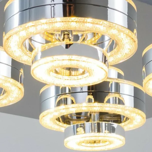 hofstein Plafonnier Lakeshore LED Chrome, 8 lumières* Lampes Modernes
