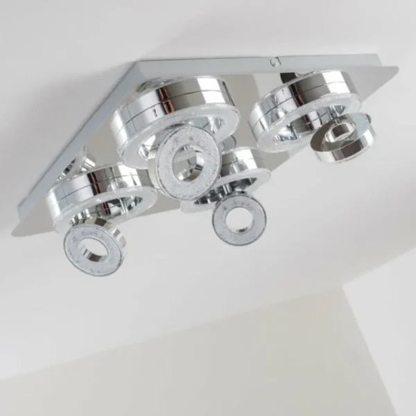 hofstein Plafonnier Lakeshore LED Chrome, 8 lumières* Lampes Modernes