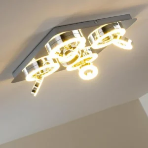 hofstein Plafonnier Lakeshore LED Chrome, 8 lumières* Lampes Modernes