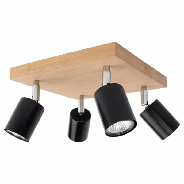 hofstein Plafonnier Languileo Bois clair, 4 lumières* Lampes Modernes