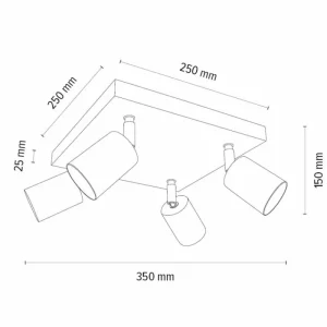 hofstein Plafonnier Languileo Bois clair, 4 lumières* Lampes Modernes