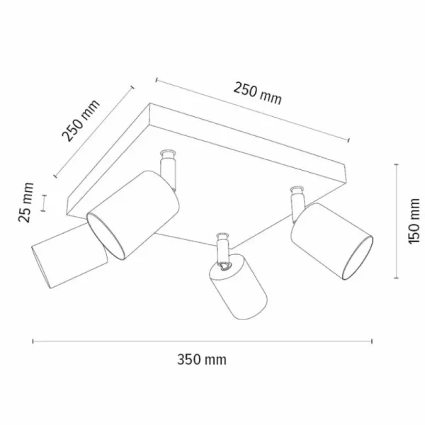 hofstein Plafonnier Languileo Bois clair, 4 lumières* Lampes Modernes