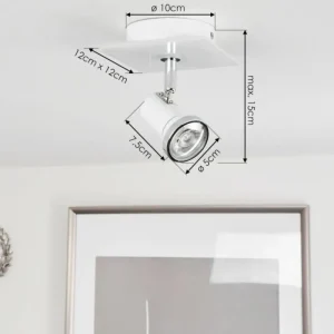 hofstein Plafonnier Lanrigan Chrome, Blanc, 1 lumière* Lampes En Verre