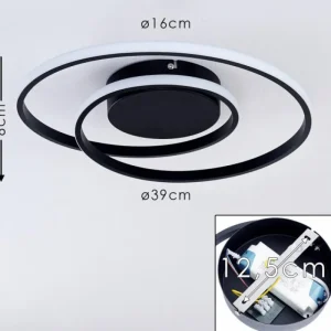 hofstein Plafonnier Leksund LED Noir, 1 lumière* Lampes Modernes