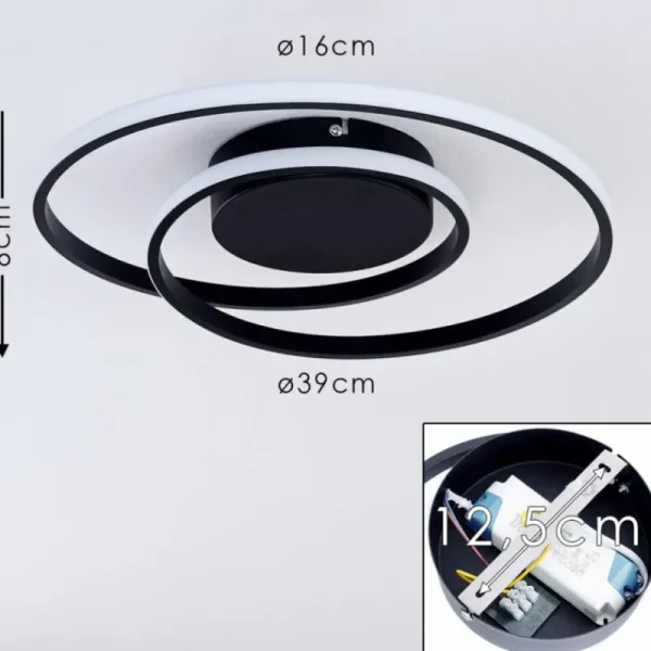 hofstein Plafonnier Leksund LED Noir, 1 lumière* Lampes Modernes