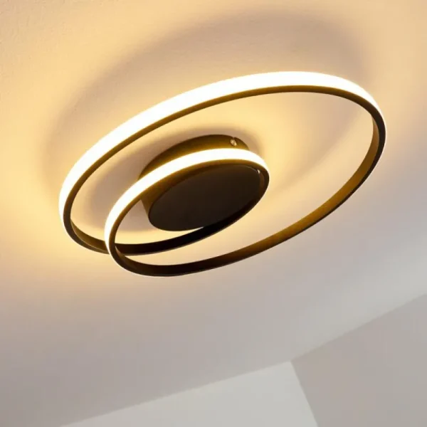 hofstein Plafonnier Leksund LED Noir, 1 lumière* Lampes Modernes