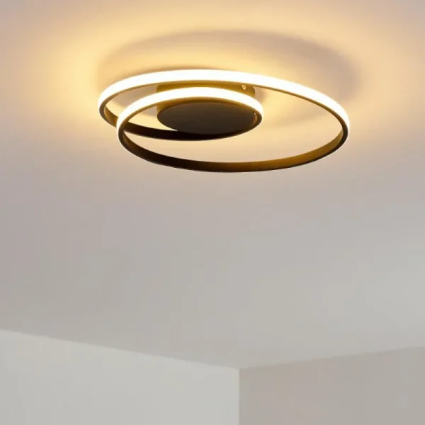 hofstein Plafonnier Leksund LED Noir, 1 lumière* Lampes Modernes