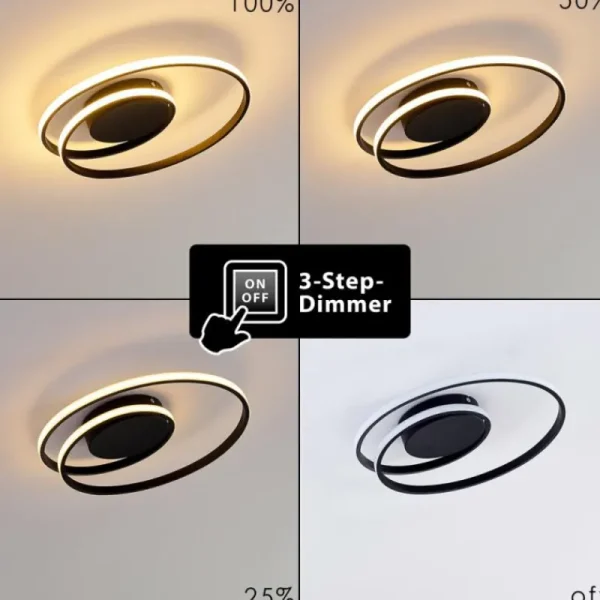 hofstein Plafonnier Leksund LED Noir, 1 lumière* Lampes Modernes