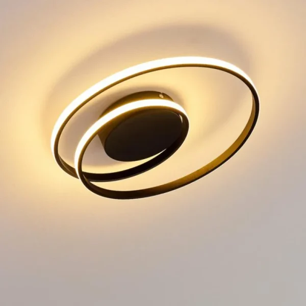 hofstein Plafonnier Leksund LED Noir, 1 lumière* Lampes Modernes