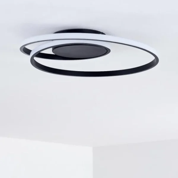 hofstein Plafonnier Leksund LED Noir, 1 lumière* Lampes Modernes