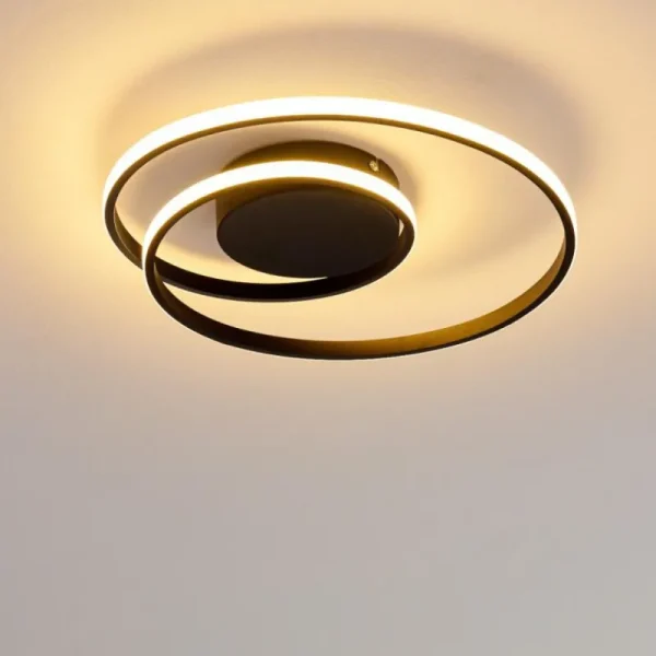 hofstein Plafonnier Leksund LED Noir, 1 lumière* Lampes Modernes