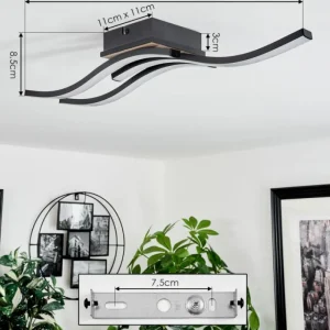 hofstein Plafonnier Letala LED Couleur bois, 3 lumières* Lampes Modernes
