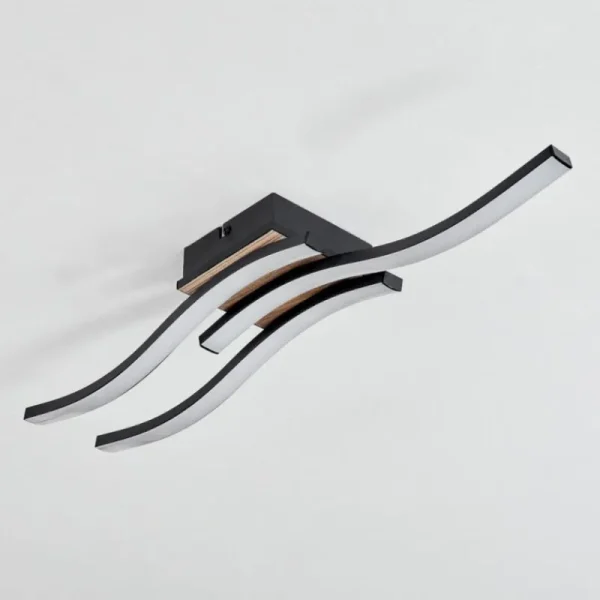 hofstein Plafonnier Letala LED Couleur bois, 3 lumières* Lampes Modernes