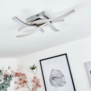 hofstein Plafonnier Letala LED Nickel mat, 4 lumières* Lampes Modernes