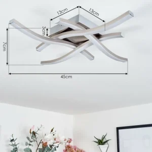 hofstein Plafonnier Letala LED Nickel mat, 4 lumières* Lampes Modernes