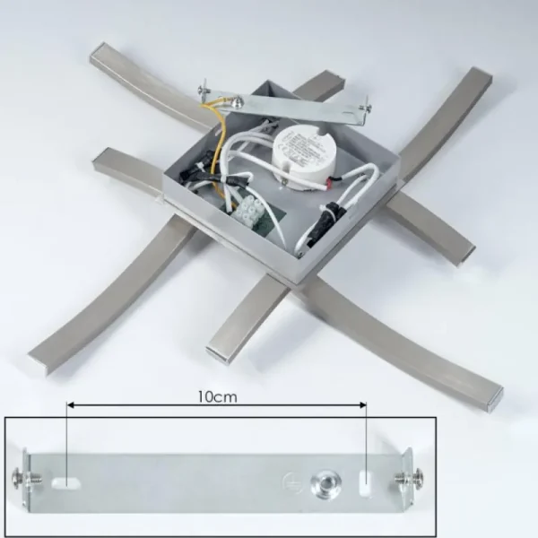 hofstein Plafonnier Letala LED Nickel mat, 4 lumières* Lampes Modernes