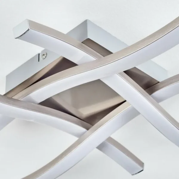 hofstein Plafonnier Letala LED Nickel mat, 4 lumières* Lampes Modernes
