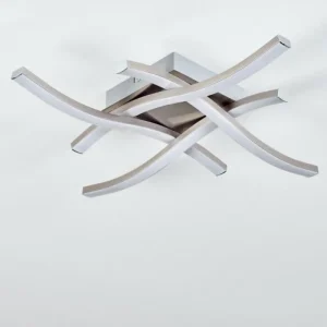 hofstein Plafonnier Letala LED Nickel mat, 4 lumières* Lampes Modernes