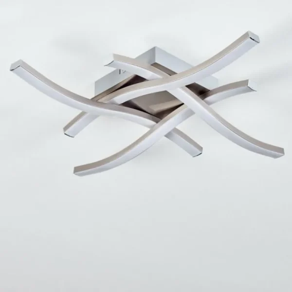 hofstein Plafonnier Letala LED Nickel mat, 4 lumières* Lampes Modernes