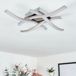 hofstein Plafonnier Letala LED Nickel mat, 4 lumières* Lampes Modernes
