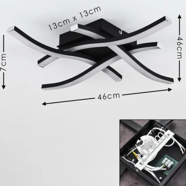 hofstein Plafonnier Letala LED Noir, 4 lumières* Lampes Modernes