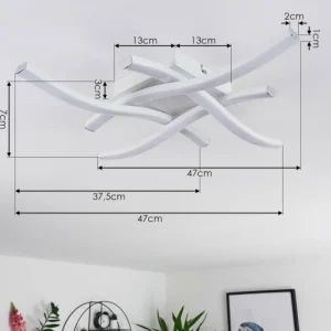 hofstein Plafonnier Letala LED Noir, 4 lumières* Lampes Modernes