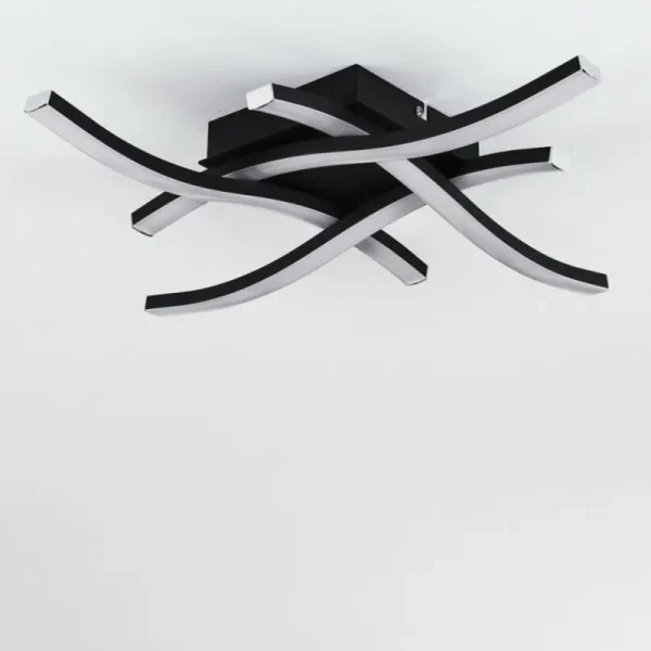 hofstein Plafonnier Letala LED Noir, 4 lumières* Lampes Modernes