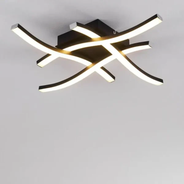 hofstein Plafonnier Letala LED Noir, 4 lumières* Lampes Modernes