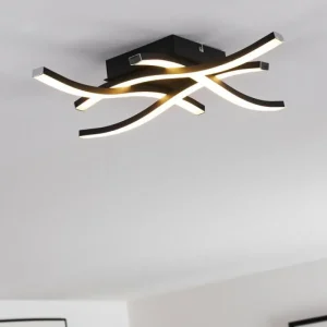 hofstein Plafonnier Letala LED Noir, 4 lumières* Lampes Modernes