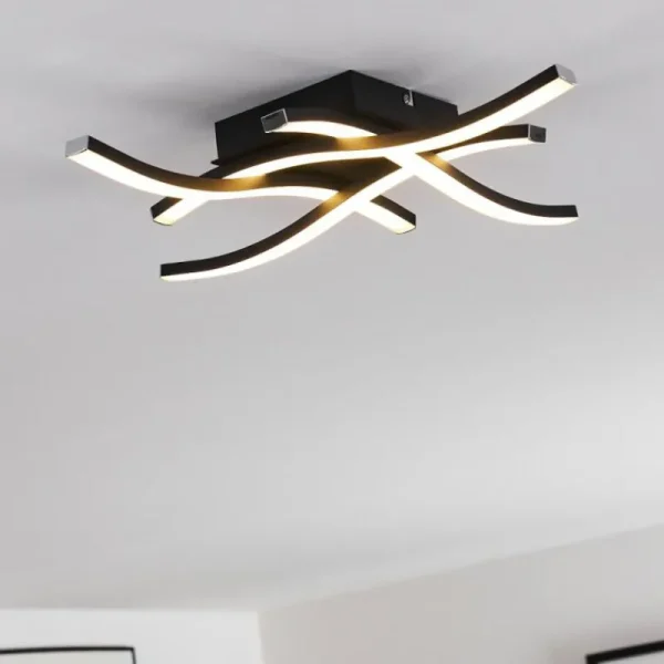 hofstein Plafonnier Letala LED Noir, 4 lumières* Lampes Modernes
