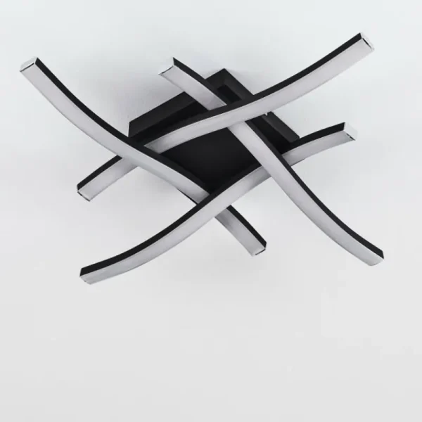 hofstein Plafonnier Letala LED Noir, 4 lumières* Lampes Modernes