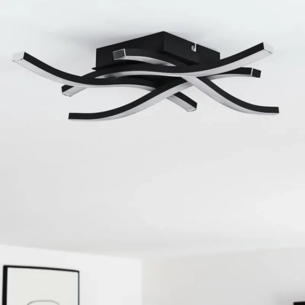 hofstein Plafonnier Letala LED Noir, 4 lumières* Lampes Modernes