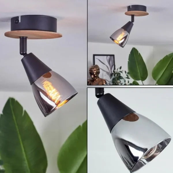 hofstein Plafonnier Leteque Écru, Noir, 1 lumière* Lampes Modernes