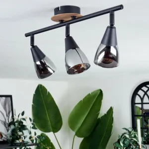 hofstein Plafonnier Leteque Écru, Noir, 3 lumières* Lampes Modernes