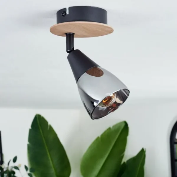 hofstein Plafonnier Leteque Écru, Noir, 1 lumière* Lampes Modernes